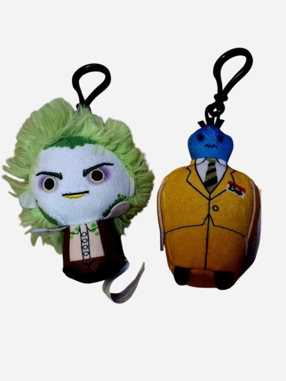 Plush Beetlejuice And Bob Keychain Duo